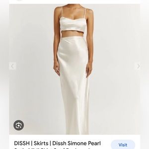 Dissh Simone Pearl satin midi skirt and top US SIZE 2